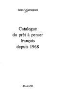 Tapa de Catalogue du prêt à penser français depuis 1968