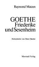 Tapa de Goethe, Friederike und Sesenheim