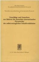 Tapa de Vorschläge und Gutachten zur Reform des deutschen internationalen Privatrechts der ausservertraglichen Schuldverhältnisse