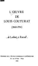Tapa de L'œuvre de Louis Couturat