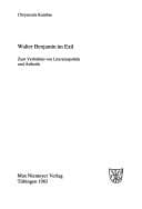 Tapa de Walter Benjamin im Exil