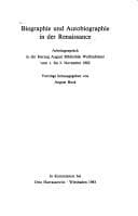 Tapa de Biographie und Autobiographie in der Renaissance
