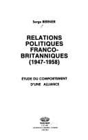 Tapa de Relations politiques franco-britanniques, 1947-1958