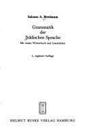 Tapa de Grammatik der jiddischen Sprache