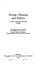 Tapa de Pricing, planning, and politics
