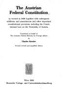 Tapa de The Austrian federal constitution