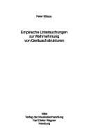 Tapa de Empirische Untersuchungen zur Wahrnehmung von Geräuschstrukturen
