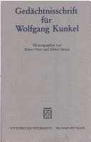 Tapa de Gedächtnisschrift für Wolfgang Kunkel