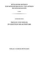 Tapa de Prolog und Epilog in Gesetzen des Altertums