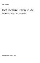 Tapa de Het literaire leven in de zeventiende eeuw