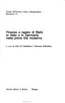 Tapa de Finanze e ragion di Stato in Italia e in Germania nella prima età moderna