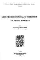 Tapa de Les propositions sans nominatif en russe moderne