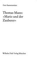 Tapa de Thomas Mann, "Mario und der Zauberer"
