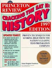 Tapa de Cracking the SAT II History Subject test: 1997 Edition (Cracking the Sat II : History, 1997 : Subject Tests)