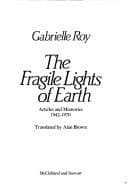 Tapa de The fragile lights of earth