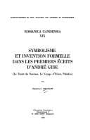 Tapa de Symbolisme et invention formelle dans les premiers écrits d'André Gide