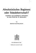 Tapa de Absolutistisches Regiment oder Ständeherrschaft?