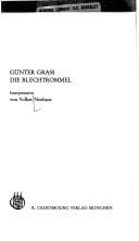 Tapa de Günter Grass, Die Blechtrommel