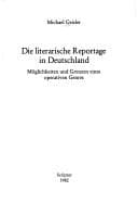Tapa de Die literarische Reportage in Deutschland