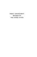 Tapa de Public management research in the United States