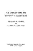 Tapa de An inquiry into the poverty of economics