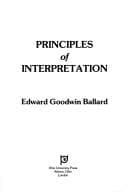 Tapa de Principles of interpretation