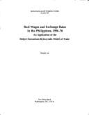 Tapa de Real wages and real exchange rates in the Philippines, 1956-78