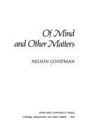 Tapa de Of mind and other matters