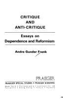 Tapa de Critique and anti-critique