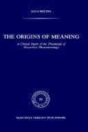 Tapa de The origins of meaning
