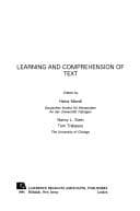 Tapa de Learning and comprehension of text