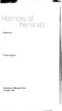Tapa de Harmony of the world