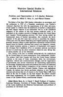 Tapa de Problems and opportunities in U.S. - Quebec relations