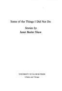 Tapa de Some of the things I did not do