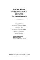 Tapa de Theory testing in organizational behavior