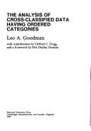 Tapa de The analysisof cross-classified data having ordered categories