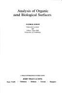 Tapa de Analysis of organic and biological surfaces (Chemical analysis)