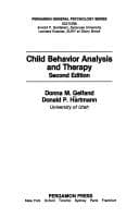 Tapa de Child behavior analysis and therapy