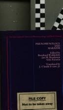 Tapa de Phenomenology and Marxism