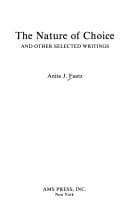 Tapa de The nature of choice, and other selected writings