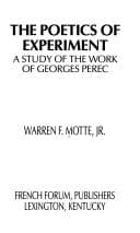 Tapa de The poetics of experiment
