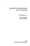 Tapa de Festschrift für Eberhard Kessel zum 75. Geburtstag