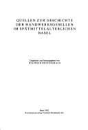 Tapa de Quellen zur Geschichte der Handwerksgesellen im spätmittelalterlichen Basel
