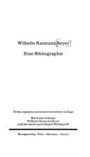 Tapa de Wilhelm Raimund Beyer, eine Bibliographie (German Edition)