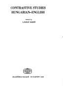 Tapa de Contrastive studies Hungarian-English