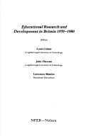 Tapa de Educational research and development in Britain, 1970-1980