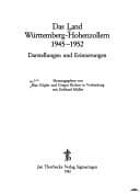 Tapa de Das Land Württemberg-Hohenzollern 1945-1952