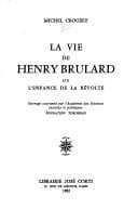 Tapa de La vie de Henry Brulard, ou, L'enfance de la révolte
