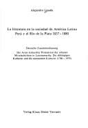 Tapa de La literatura en la sociedad de América Latina