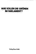 Tapa de Was sollen die Grünen im Parlament?